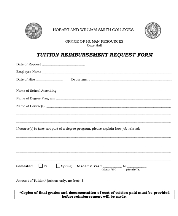 sample tuition reimbursement request form1