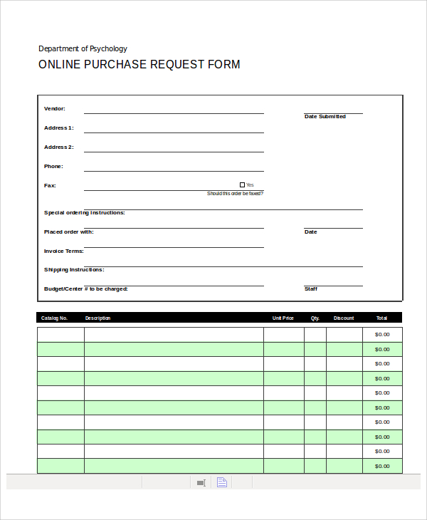 purchase request form