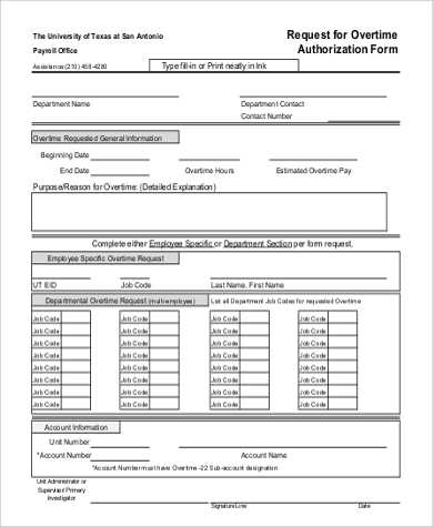 overtime authorization request form