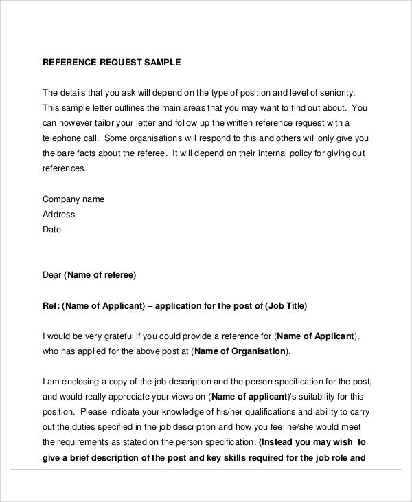 Request A Reference Letter Database Letter Template Collection