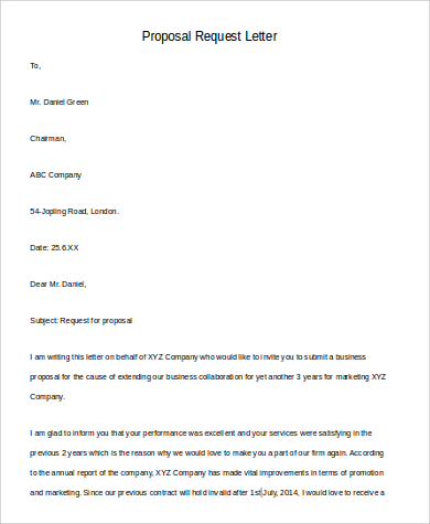 Sample Proposal Request Letter 7 Examples In Word Pdf