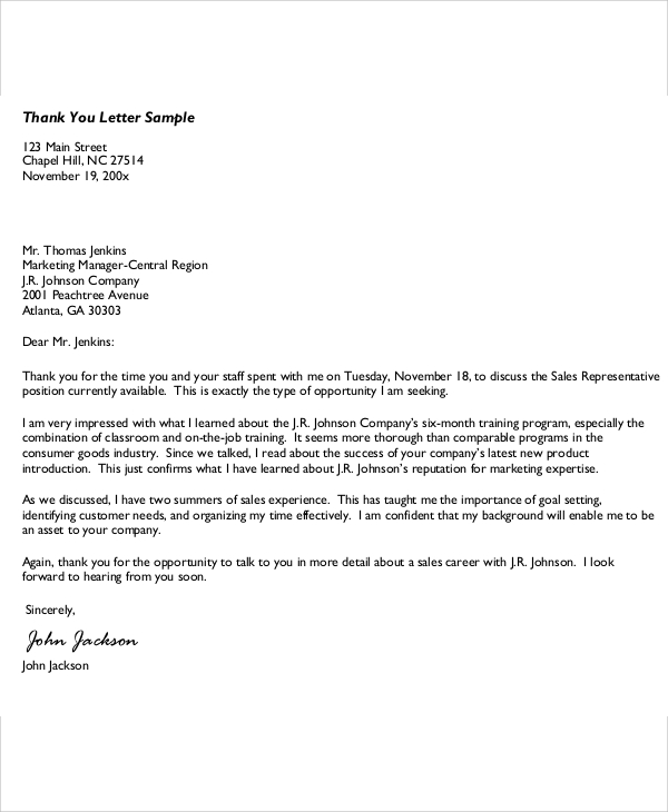 Thank You Letter For Job Opportunity from images.sampletemplates.com