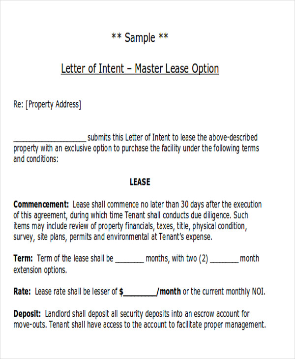 lease option proposal letter