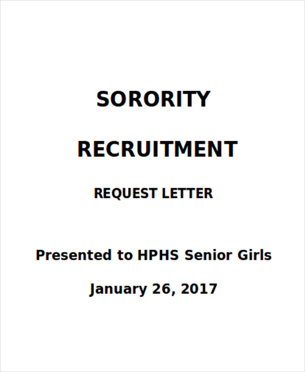 sorority recommendation request letter