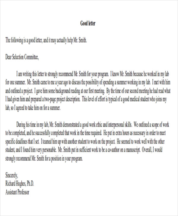 Letter Of Recommendation Internship Sample from images.sampletemplates.com