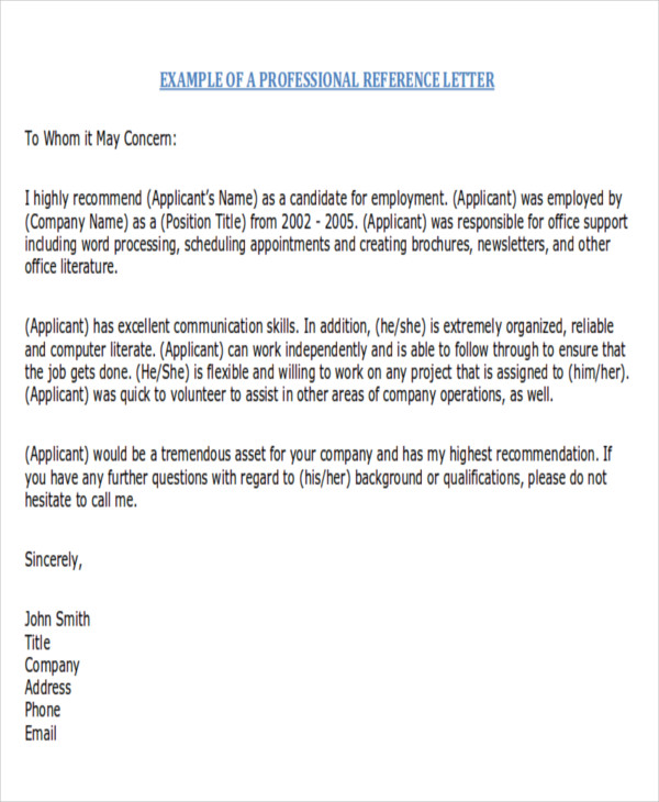 letter of recommendation for boss sample