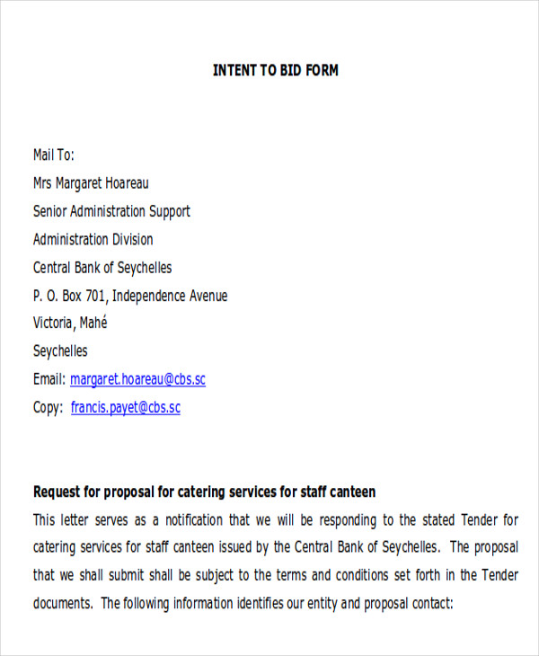 catering services proposal letter