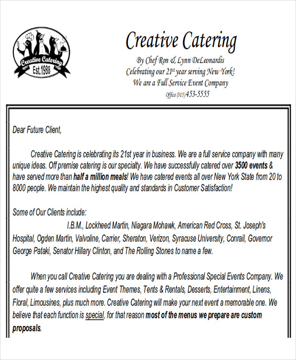 Catering Conclusion Free Essays