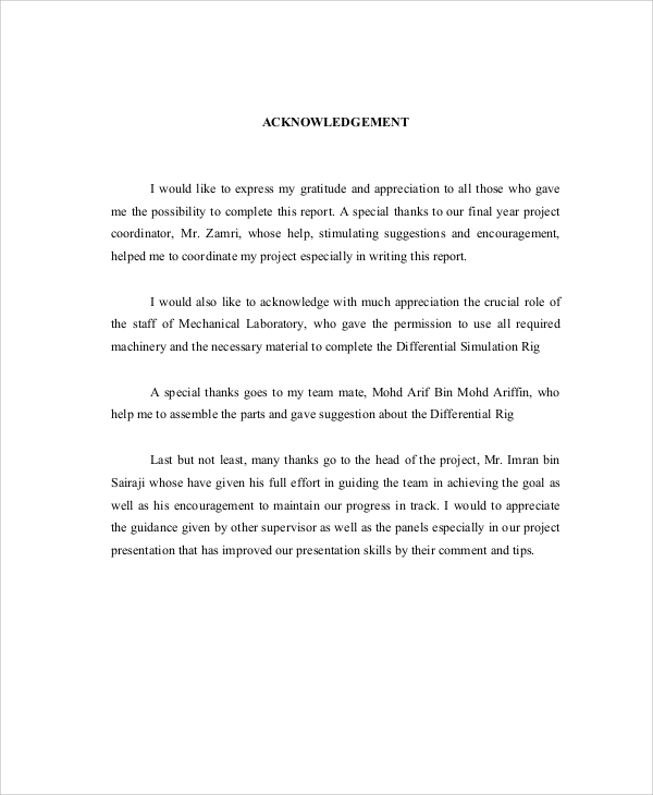 FREE 8+ Sample Acknowledgment Report Templates in MS Word ...