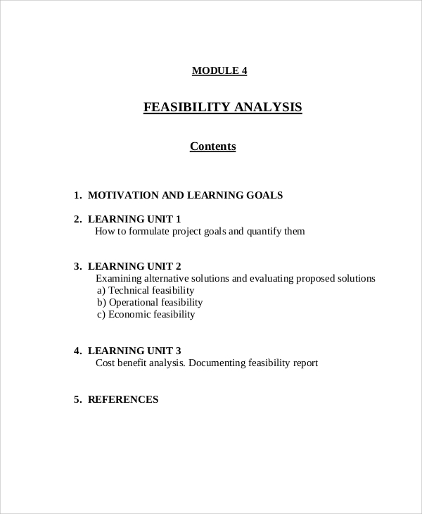 feasibility analysis report