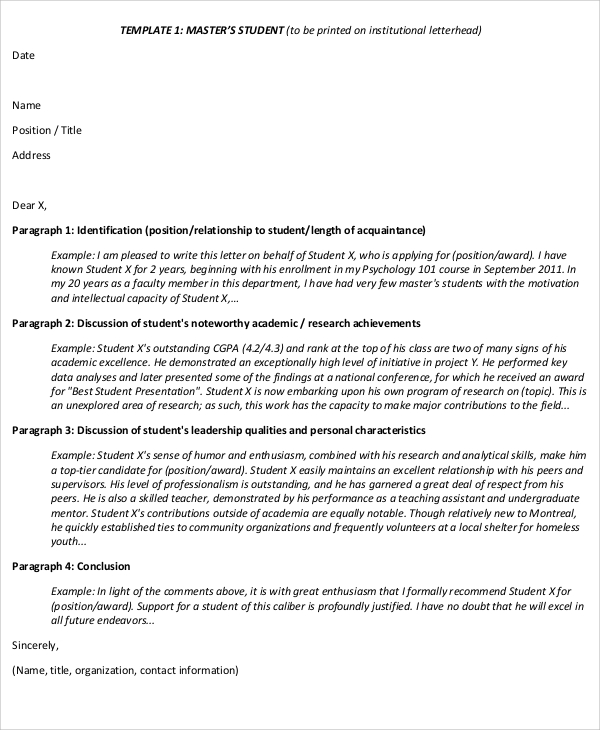 FREE 10+ Sample Leadership Recommendation Letter Templates in PDF | MS