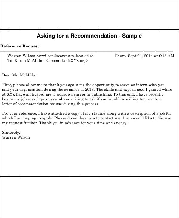 Thank You For Writing Me A Letter Of Recommendation from images.sampletemplates.com