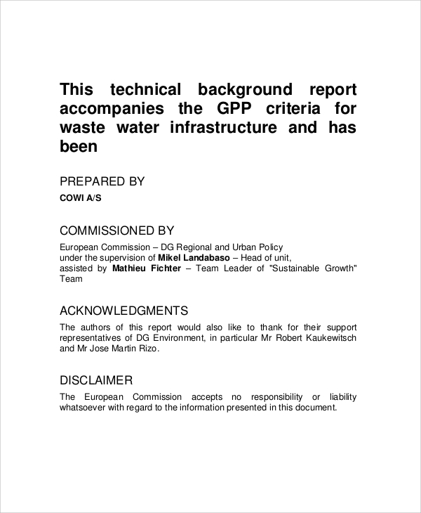 technical background report