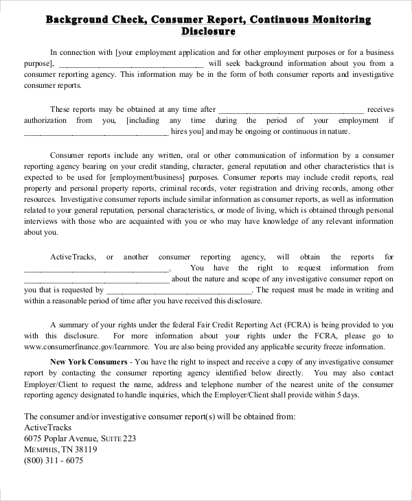 background check consumer report