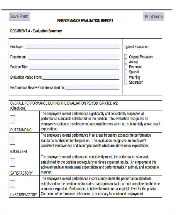 Employee Probation Report Sample Collection