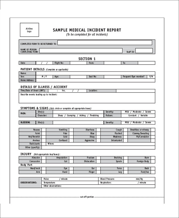 Medication Incident Report Form Template