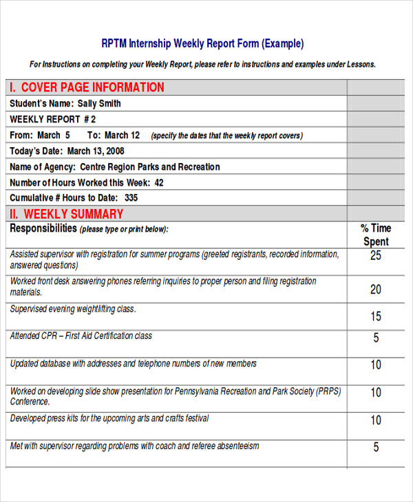 Weekly Sales Summary Report Template 9351