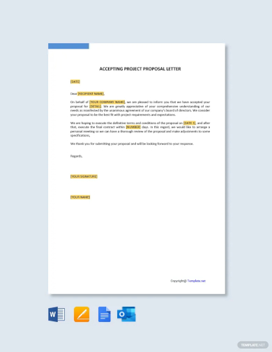 accepting project proposal letter template
