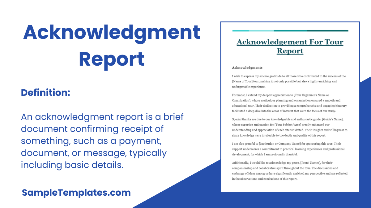 Acknowledgment Report 