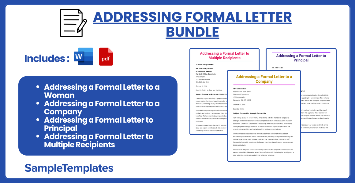 addressing a formal letter bundle