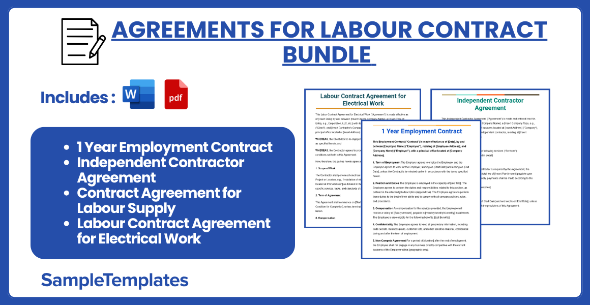 agreements for labour contract bundle 