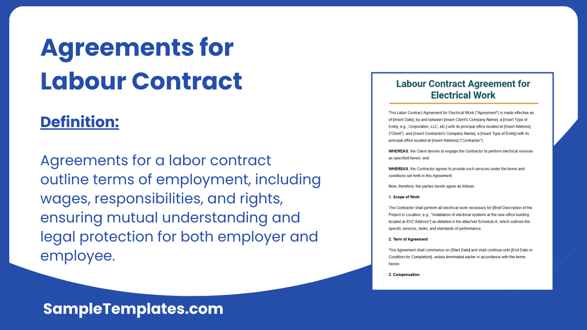 Agreements for Labour Contract