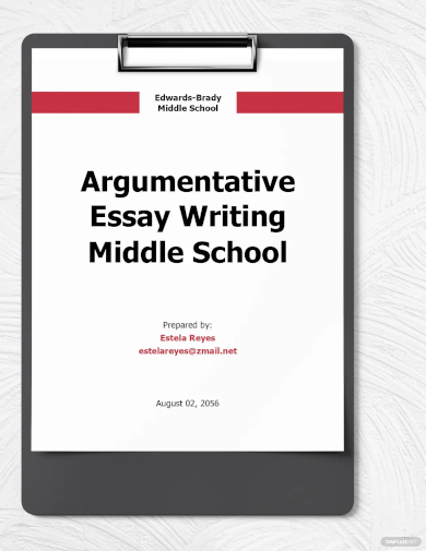 argumentative essay writing middle school template