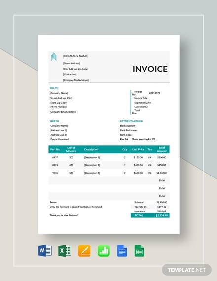 Free 13 Proforma Invoice Templates In Ms Word Pdf 7175