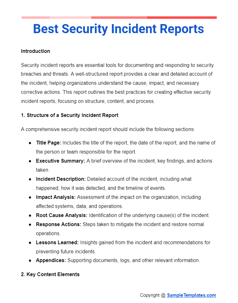 best security incident reports