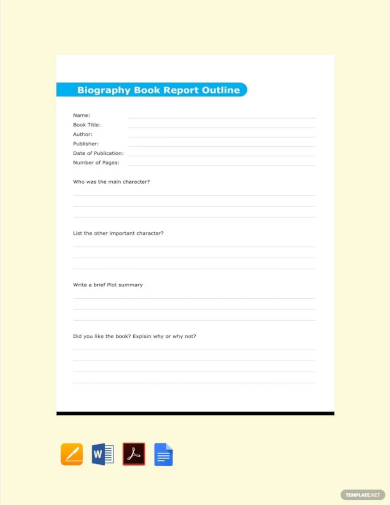 biography book report outline template
