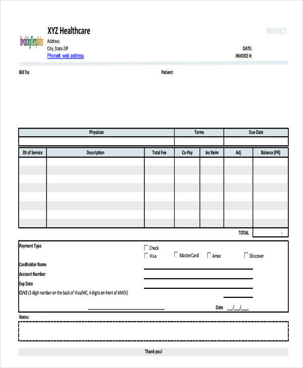 blank medical invoice in pdf
