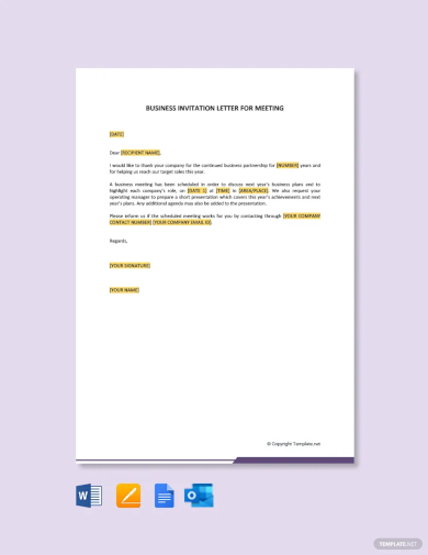 business invitation letter for meeting template
