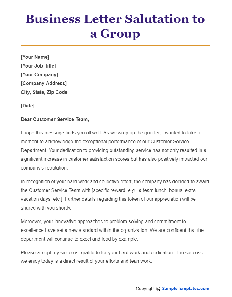 business letter salutation to a group