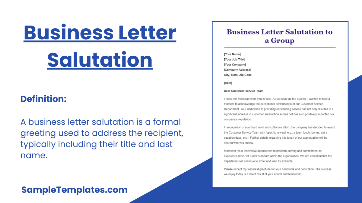 business letter salutation