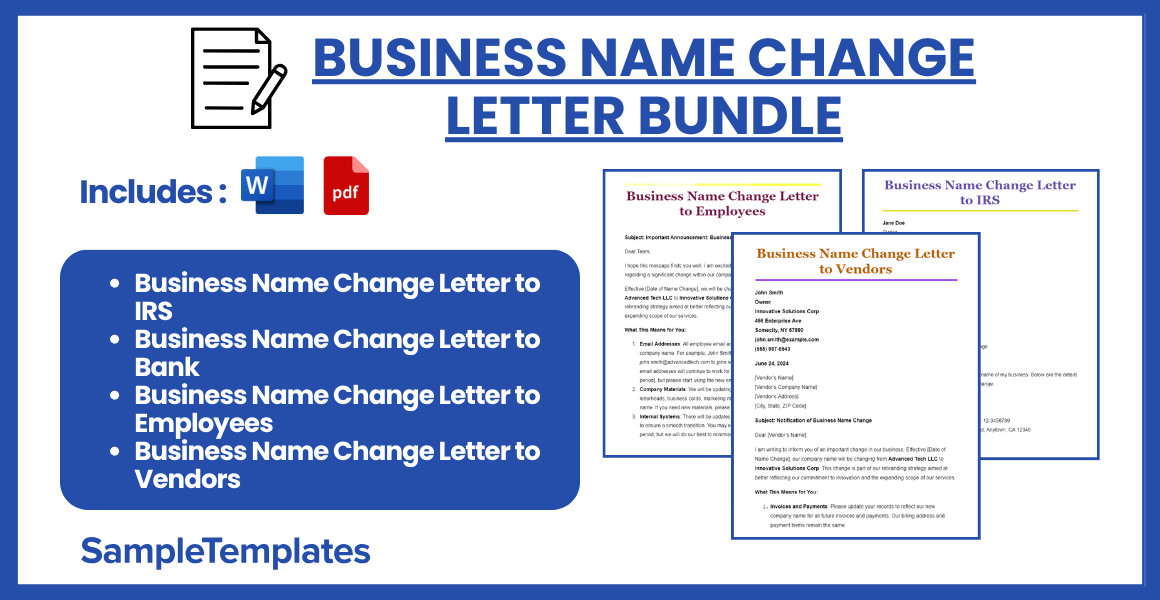 business name change letter bundle