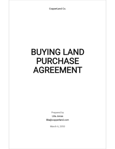 buying land purchase agreement template