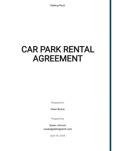 car park rental agreement template