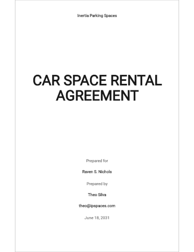 car space rental agreement template