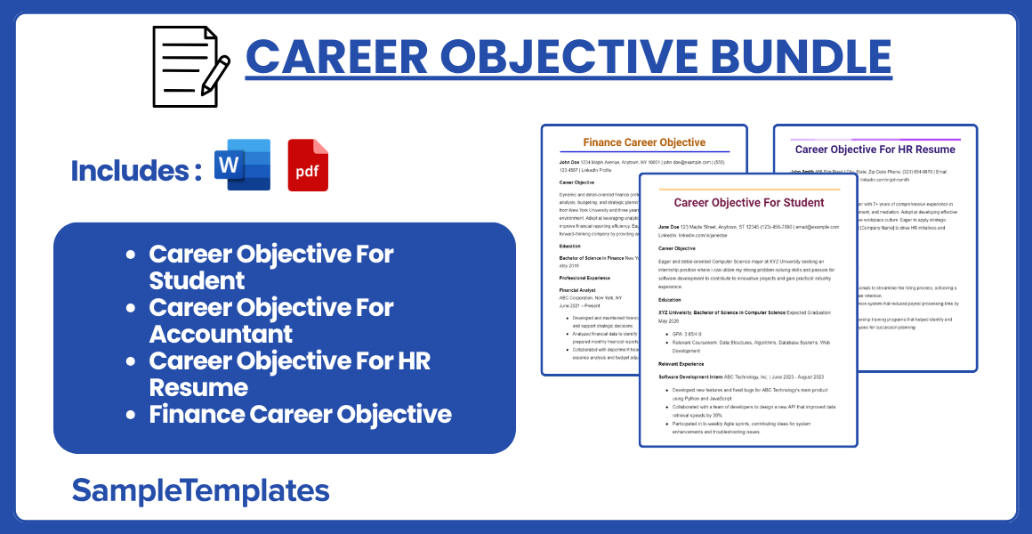 career objective bundle