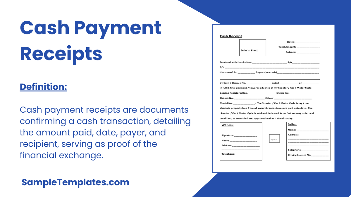 Cash Payment Receipts