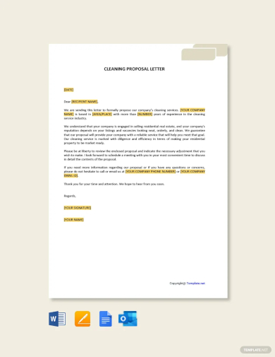 cleaning proposal letter template