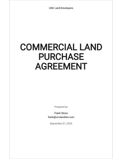 commercial land purchase agreement template