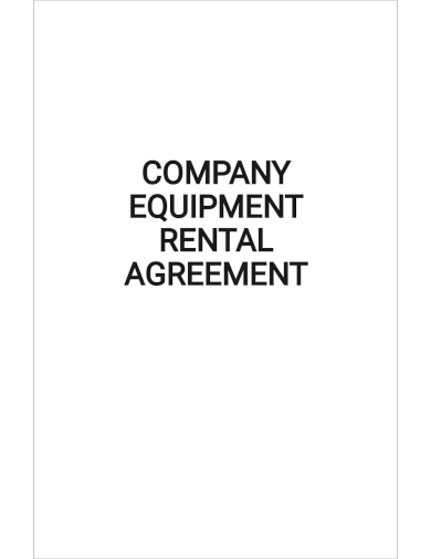 company equipment rental agreement template