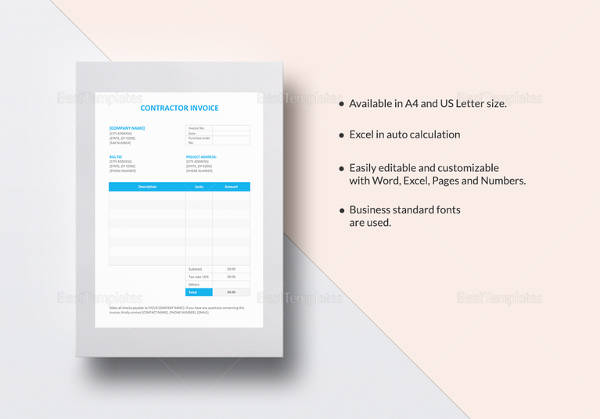 contractor invoice template