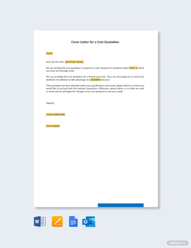 cover letter for a cost quotation template1