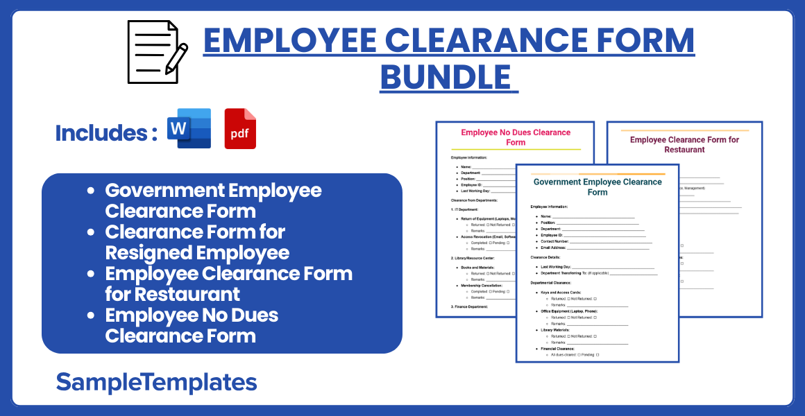 employee clearance form bundle 