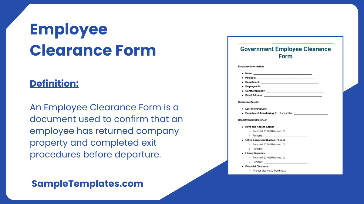 Employee Clearance Form