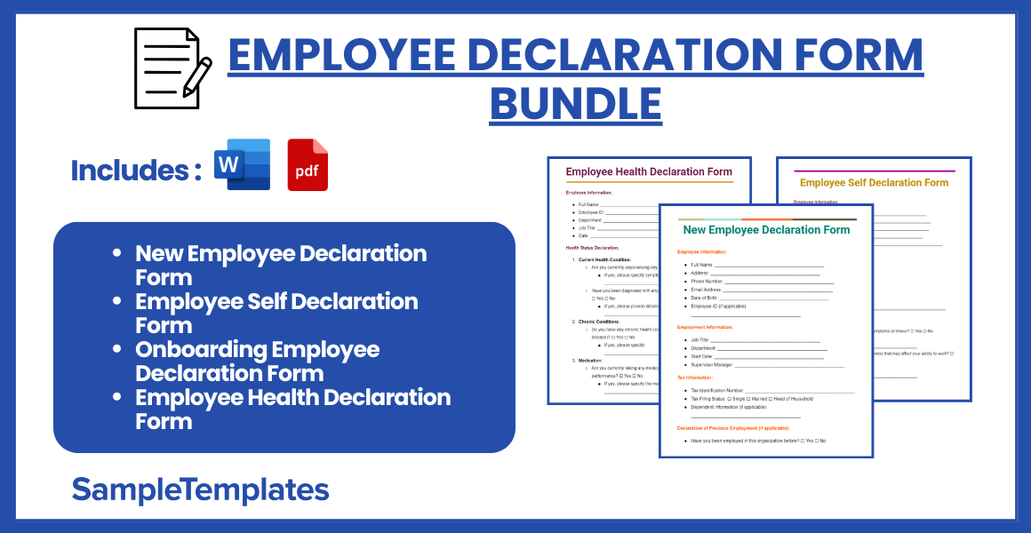 employee declaration form bundle