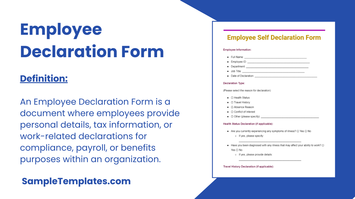 Employee Declaration Form