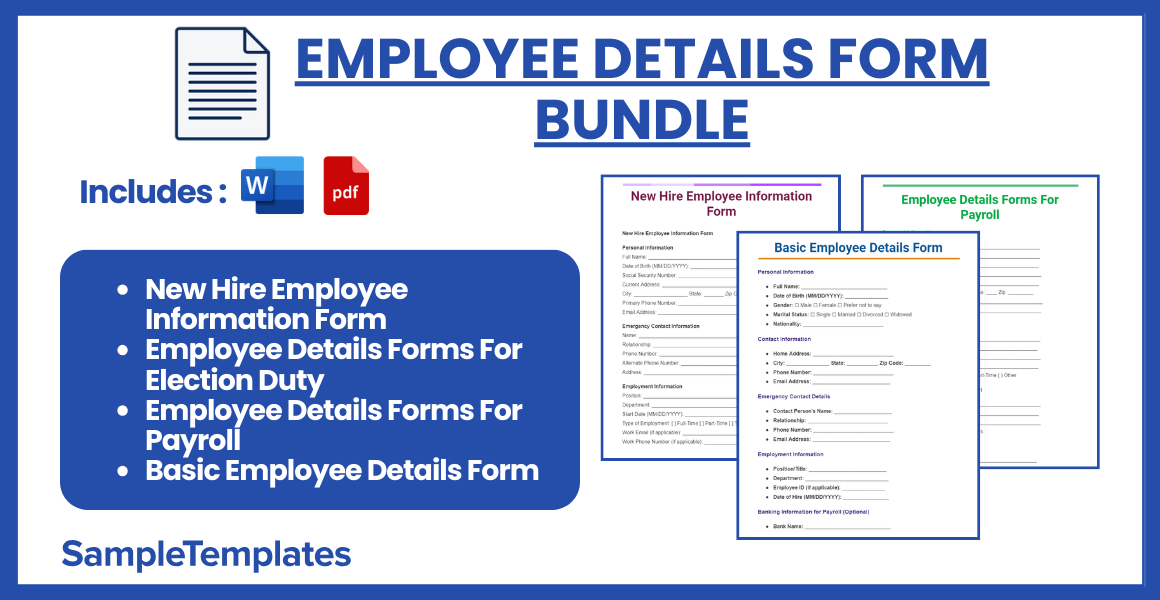 employee details forms bundle